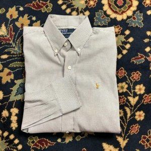Polo Button Down Stripes Men’s Custom Fit